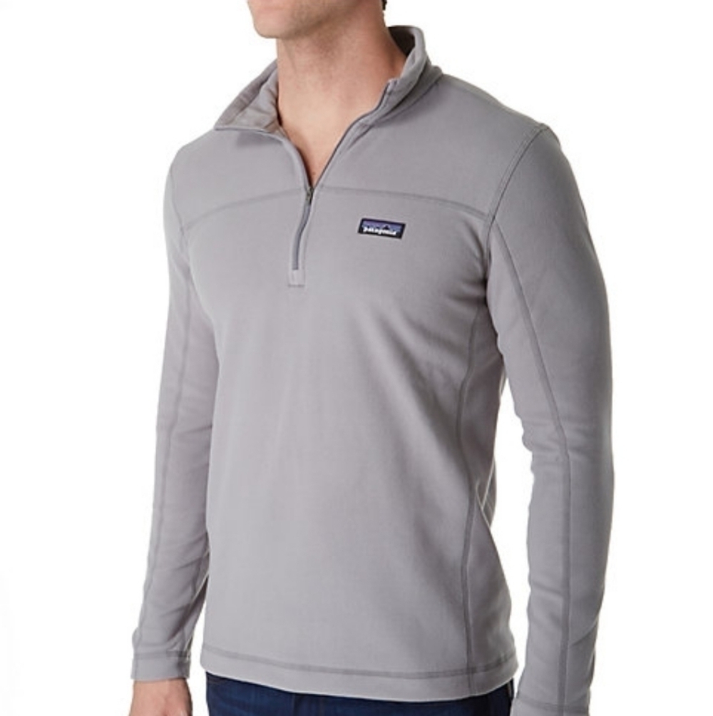 Patagonia men's Micro D Fleece 1/4 Zip Pullover grey sz S